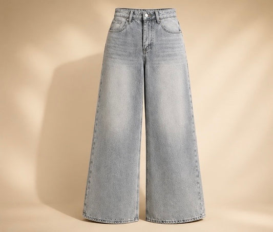 The Lea Wide Leg Jeans - Grey