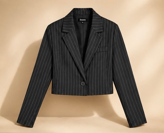 The Pinstripe Cropped Blazer