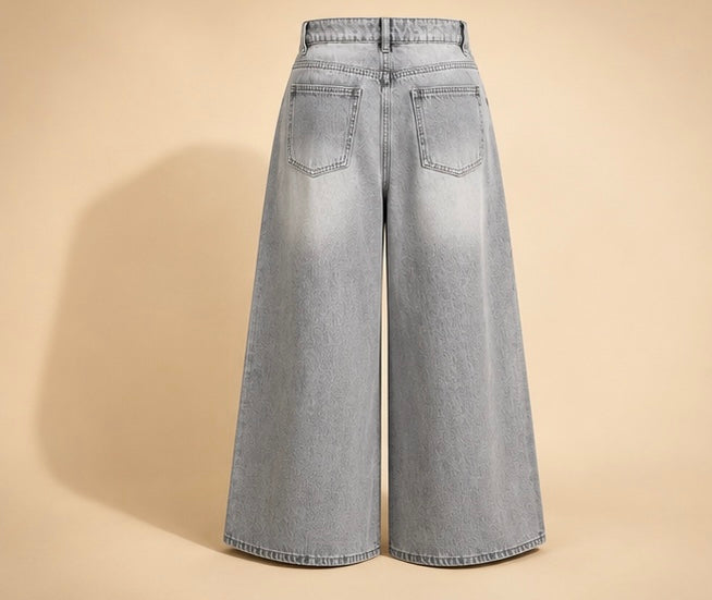 The Lea Wide Leg Jeans - Grey