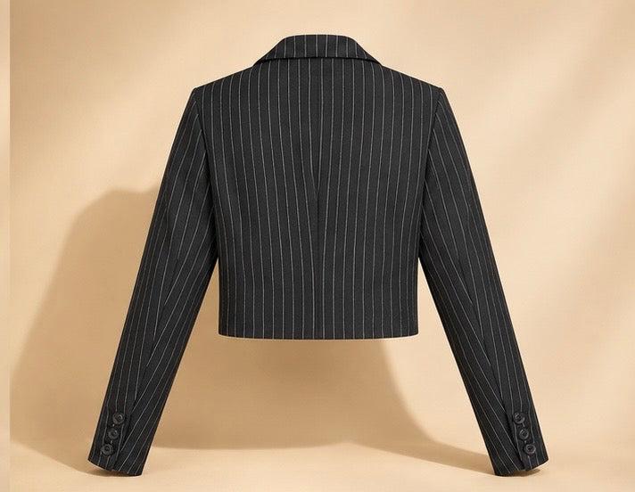 The Pinstripe Cropped Blazer
