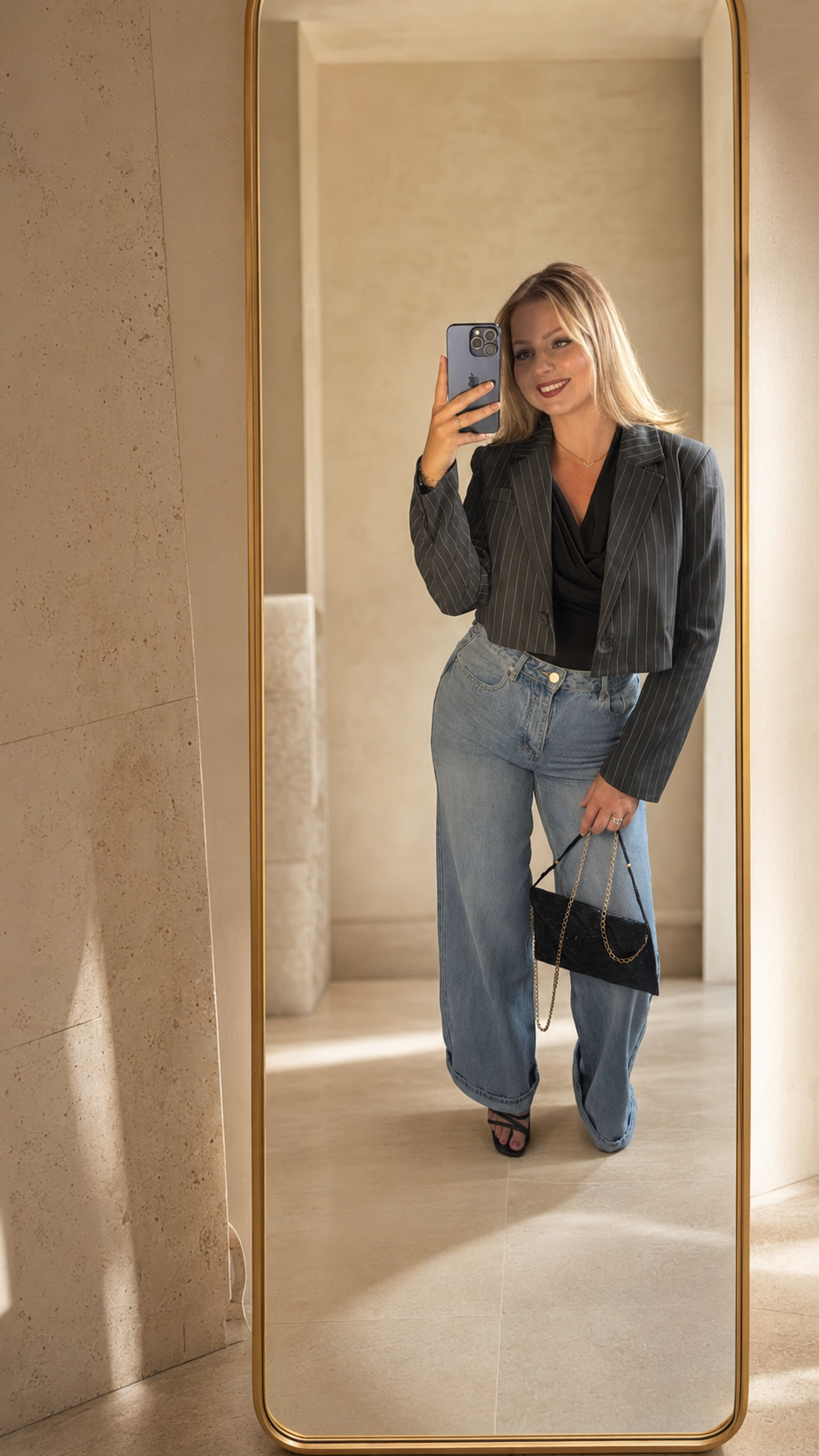 The Pinstripe Cropped Blazer